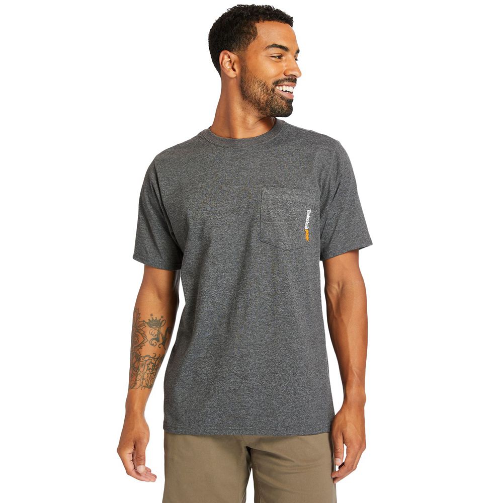 Camisetas Timberland Hombre Pro® Manga Corta Base Plate Wicking Gris Oscuro - Chile HTC-274369